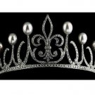 Latest Vintage Reproduction 8.10Ct. Rose Cut Diamond Silver Pearl Tiara