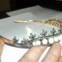 7.10Ct Rose Cut Diamond Silver Victorian Inspired Pearl Tiara