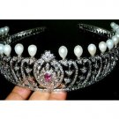 Partywear Victorian Inspired 16.50Ctw Rose Cut Diamond Silver Tiara