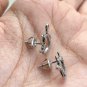 14K White Gold Finish 0.65Ct Round Cut Diamond Heart Shape Stud Earrings