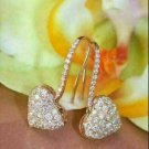 14k Rose Gold Finish 2.15Ct Round Cut Diamond Dangle Heart Shape Earrings