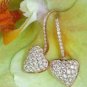 14k Rose Gold Finish 2.15Ct Round Cut Diamond Dangle Heart Shape Earrings