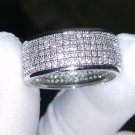 14K White Gold Finish 1.13Ct Round Cut D/VVS1 Full Eternity Wedding Band