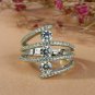 Solitaire 2.85Ct Round Cut Diamond 3-Stone Ring 14K White Gold Finish