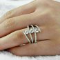 Solitaire 2.85Ct Round Cut Diamond 3-Stone Ring 14K White Gold Finish