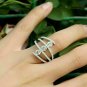 Solitaire 2.85Ct Round Cut Diamond 3-Stone Ring 14K White Gold Finish