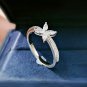 14K White Gold Finish 1.10Ct Marquise Cut Diamond Flower Shape Wedding Ring