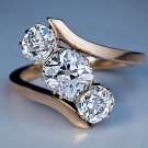 3.50Ct Cushion Cut VVS1 Diamond 3-Stone Twsted Ring 14K Rose Gold Finish