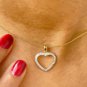 Valentine 1.50Ct Round Cut Diamond Pendant Yellow Gold Finish W Chain