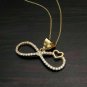0.70Ct Round Cut D/VVS1 Diamond Heart Charm Pendant 14K Yellow Gold Over