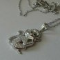 0.75Ct Round Cut Diamond Monkey Pendant 14K White Gold Over W Chain