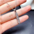1.05Ct Round Cut D/VVS1 Diamond Pendant 14K White Gold Finish W Chain
