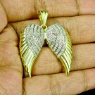 Angel Wing 2.50Ct Round Cut Diamond Pendant 14k Yellow Gold Finish W chain
