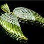 Angel Wing 2.50Ct Round Cut Diamond Pendant 14k Yellow Gold Finish W chain