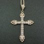 2.15Ct Round Cut D/VVS1 Diamond Cross Pendant 14K Yellow Gold Over W Chain