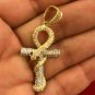 1.85Ct Round Cut Diamond Snake Cross Pendant 14k Yellow Gold Finish W chain