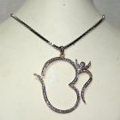 Om Style  Victorian 1.00cts Rose Cut Diamond Sterling Silver Pendant
