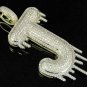 14K Yellow Gold Finish 3.00Ct Round Cut VVS1/D Diamond Letter J Pendant