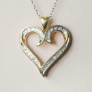 1.00Ct Round Cut Diamond Heart Shape Pendant Necklace W Chain 925 Silver