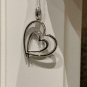 14k White Gold Finish 1.88Ct Round Cut VVS1 Diamond Heart Pendant W Chain