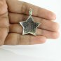 14K White Gold Over American Flag 2.00Ct Sapphire/Ruby Pendant W Chain