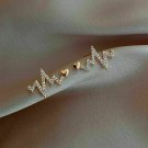 14K Yellow Gold Finish 0.81Ct Round Cut Diamond Heart Beats Stud Earrings