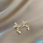 14K Yellow Gold Finish 0.81Ct Round Cut Diamond Heart Beats Stud Earrings