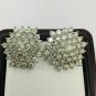 14k White Gold Finish 1.80Ct Round Cut Diamond Cluster Push Back Earrings