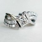 14K White Gold Finish 2.20Ct Princess Cut Diamond Solitaire Wedding Ring