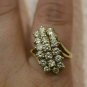 14K Yellow Gold Plated 2.30Ct Round Cut Diamond Cocktail Cluster Ring