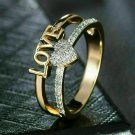 2.15Ct Round Cut Diamond Love Engagement Ring 14K Yellow Gold Finish