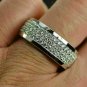 14k White Gold Finish Round Cut Diamond Men's Engagement Wedding Band Ring