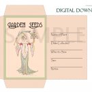 DIY Printable Seed Packet Template Digital Download PDF Vintage Ladies Set of 4 Designs