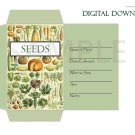 DIY Printable Seed Packet Template Digital Download PDF Vintage Vegetable Seeds