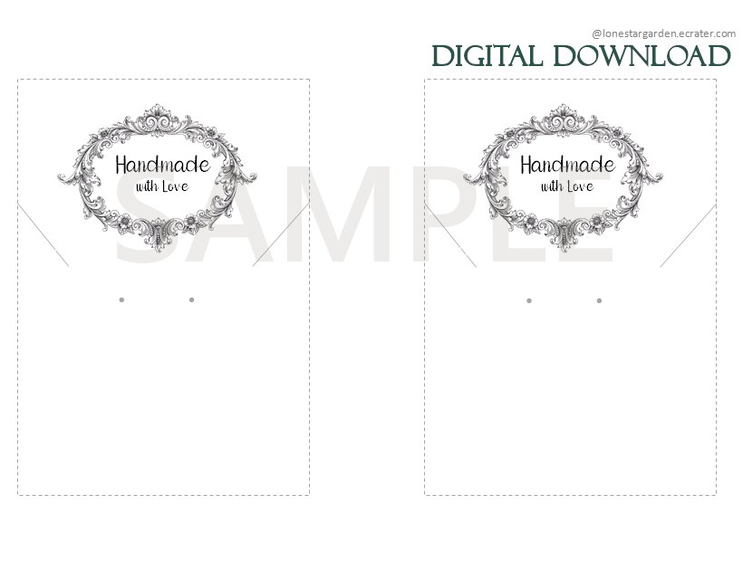 DIY Printable Necklace and Earring Display Card Template Digital Download PDF Handmade