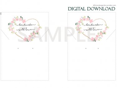 DIY Printable Necklace and Earring Display Card Template Digital Download PDF Floral Heart Handmade