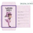 DIY Printable Seed Packet Template Digital Download PDF Vintage Girls Set of 4 Designs