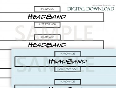 DIY Printable Head Band Display Wrap Tag Template Digital Download PDF