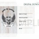 DIY Printable Seed Packet Template Digital Download PDF Masculine Biker Born to Garden XL