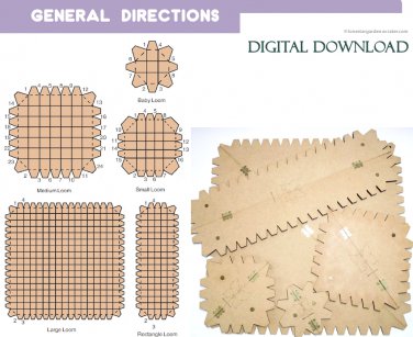 Printable Butterfly Board Loom Instructions Instant Digital Download PDF 4 Pages