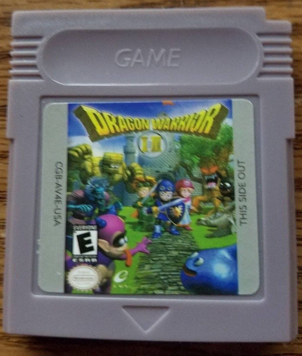 Dragon Warrior I & II 1 2 Quest Game Boy Color GBC Custom English