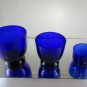Three Cups Glass Blue Vintage Vases Glasses Blue Glass Vases Cups R41