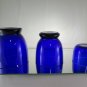 Three Cups Glass Blue Vintage Vases Glasses Blue Glass Vases Cups R41