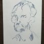 Old Drawing on Basket Studio Portrait Male Vintage Sketch Drawing P28.8