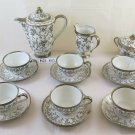 Service Coffee 'Porcelain of Bavaria Vintage Painted with 925 Silver R124