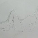 Drawing Sketch of Painter Modenese G.Pancaldi Nude Feminine Lounger P28.9