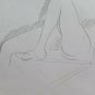 Drawing Sketch of Painter Modenese G.Pancaldi Nude Feminine Lounger P28.9