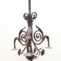 Chandelier Wrought Iron Forged by hand 4 Lights Antique Period First 900 Ch
