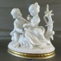 Figurine of Porcelain Capodimonte Group Scene Cortese Vintage N Naples PS8