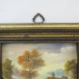 Two Small Painted to Oil Landscape Paintings with Frame Wooden Golden PS2